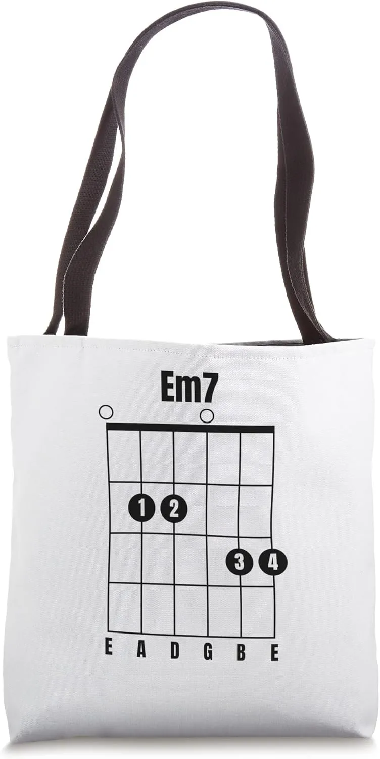 Em7 Guitar Chord Music Instrument TAB Guitarist Tote Bag