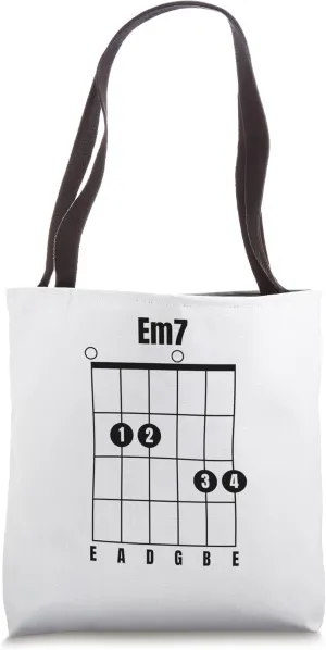 Em7 Guitar Chord Music Instrument TAB Guitarist Tote Bag