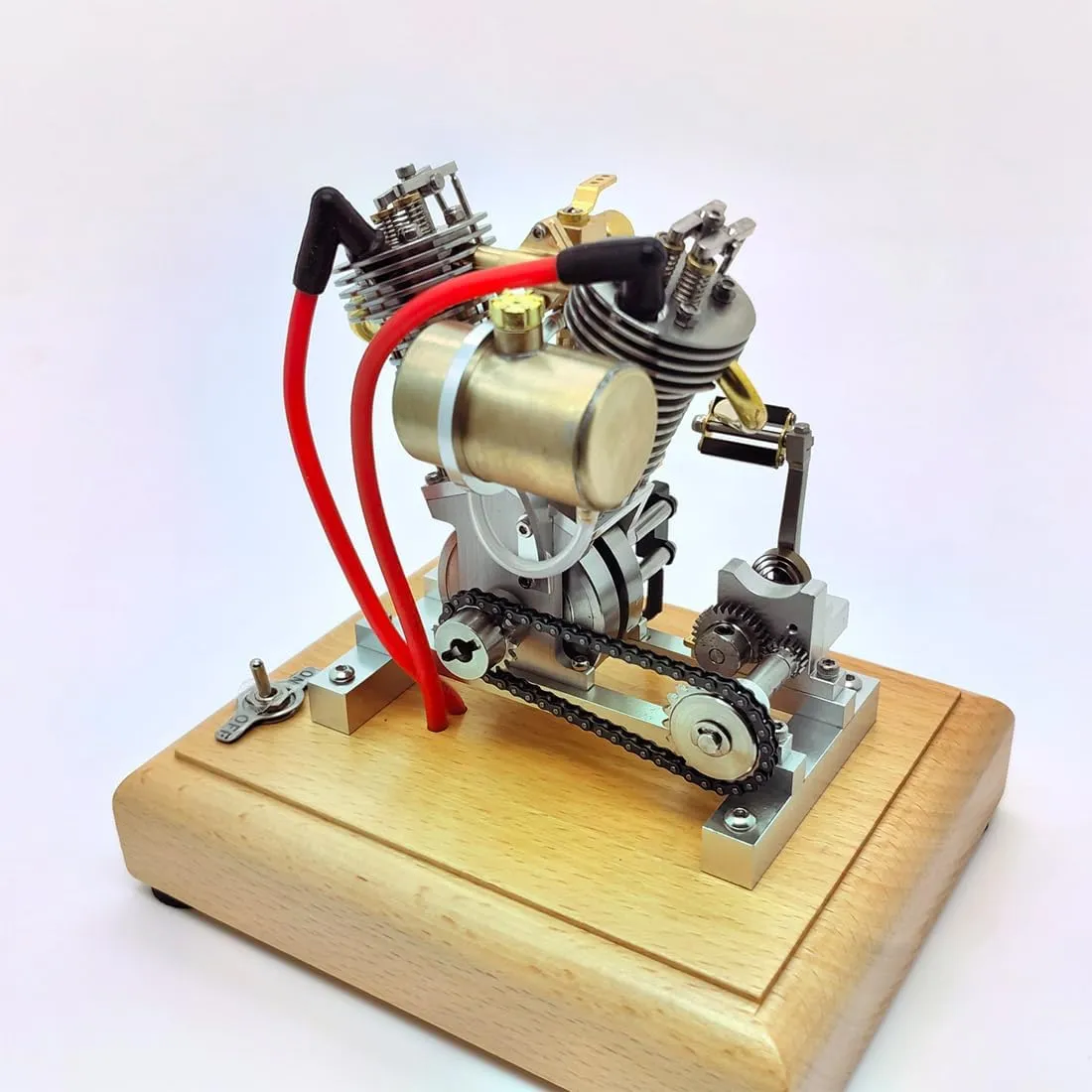 Engine Kit for Adults, Mini Retro Engine Model Kit That Runs, Engine Motor Model Educational Physics Experiment STEM Model - RTR