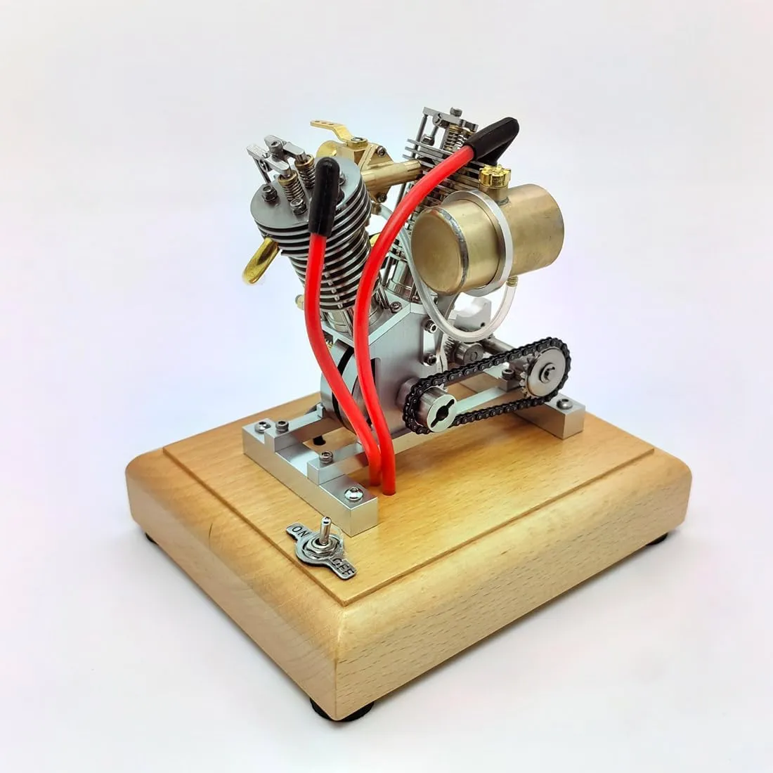 Engine Kit for Adults, Mini Retro Engine Model Kit That Runs, Engine Motor Model Educational Physics Experiment STEM Model - RTR
