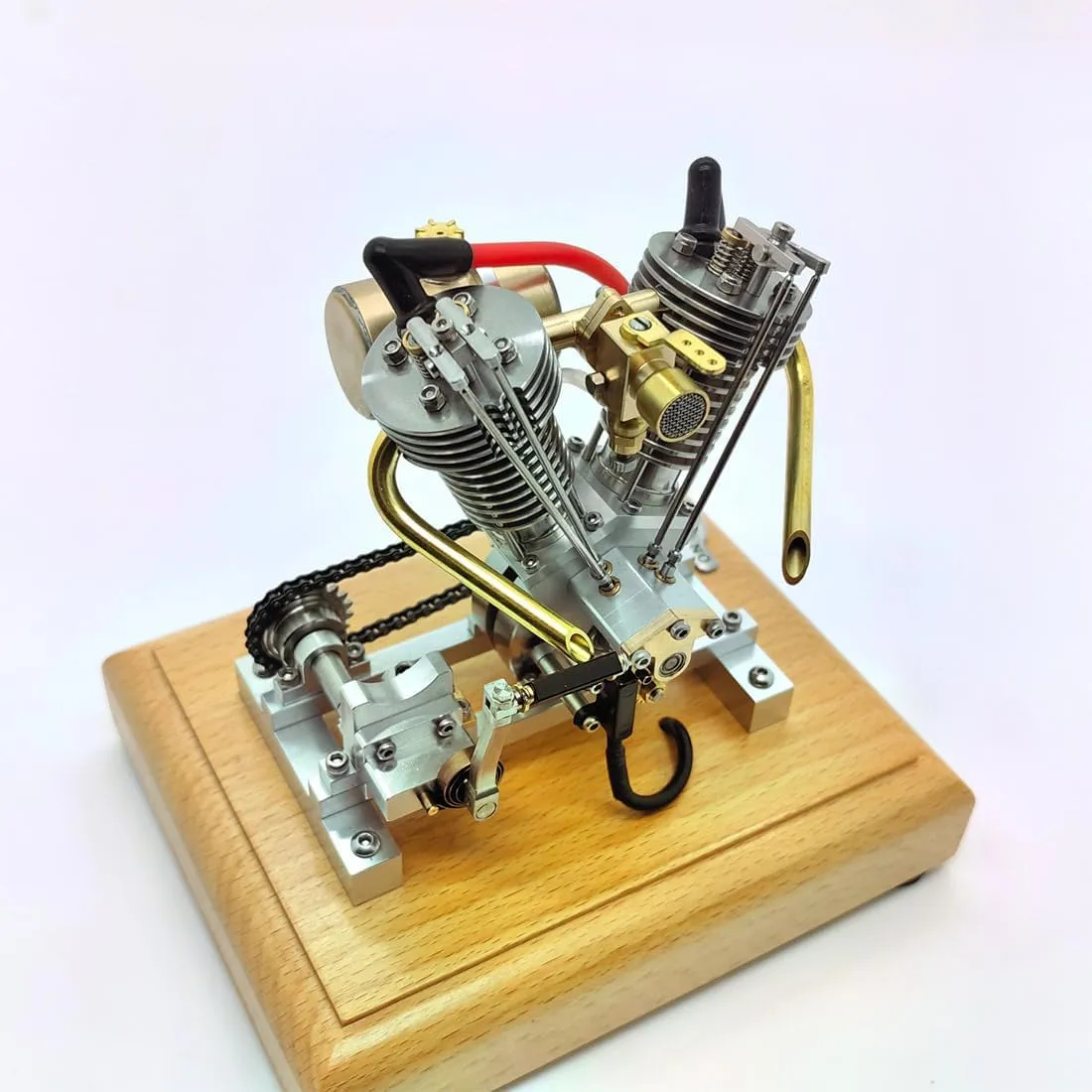 Engine Kit for Adults, Mini Retro Engine Model Kit That Runs, Engine Motor Model Educational Physics Experiment STEM Model - RTR