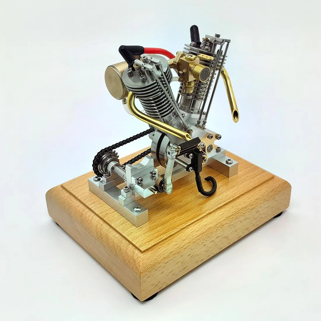 Engine Kit for Adults, Mini Retro Engine Model Kit That Runs, Engine Motor Model Educational Physics Experiment STEM Model - RTR