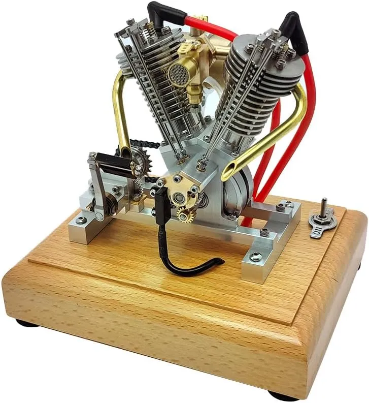 Engine Kit for Adults, Mini Retro Engine Model Kit That Runs, Engine Motor Model Educational Physics Experiment STEM Model - RTR