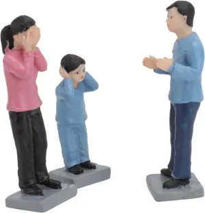 ERINGOGO 3Pcs Family Dispute Theme Miniature People Figurines Set Realistic Painted Characters for Sandbox Play Simulation Figures for Creative Imaginative Play and Storytelling