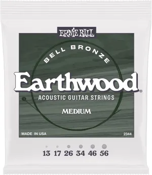 Ernie Ball Medium Earthwood Bell Bronze Acoustic Guitar Strings 13-56