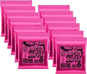 Ernie Ball Super Slinky Electric Guitar Strings, Nickel Wound, Lot/12, P02223