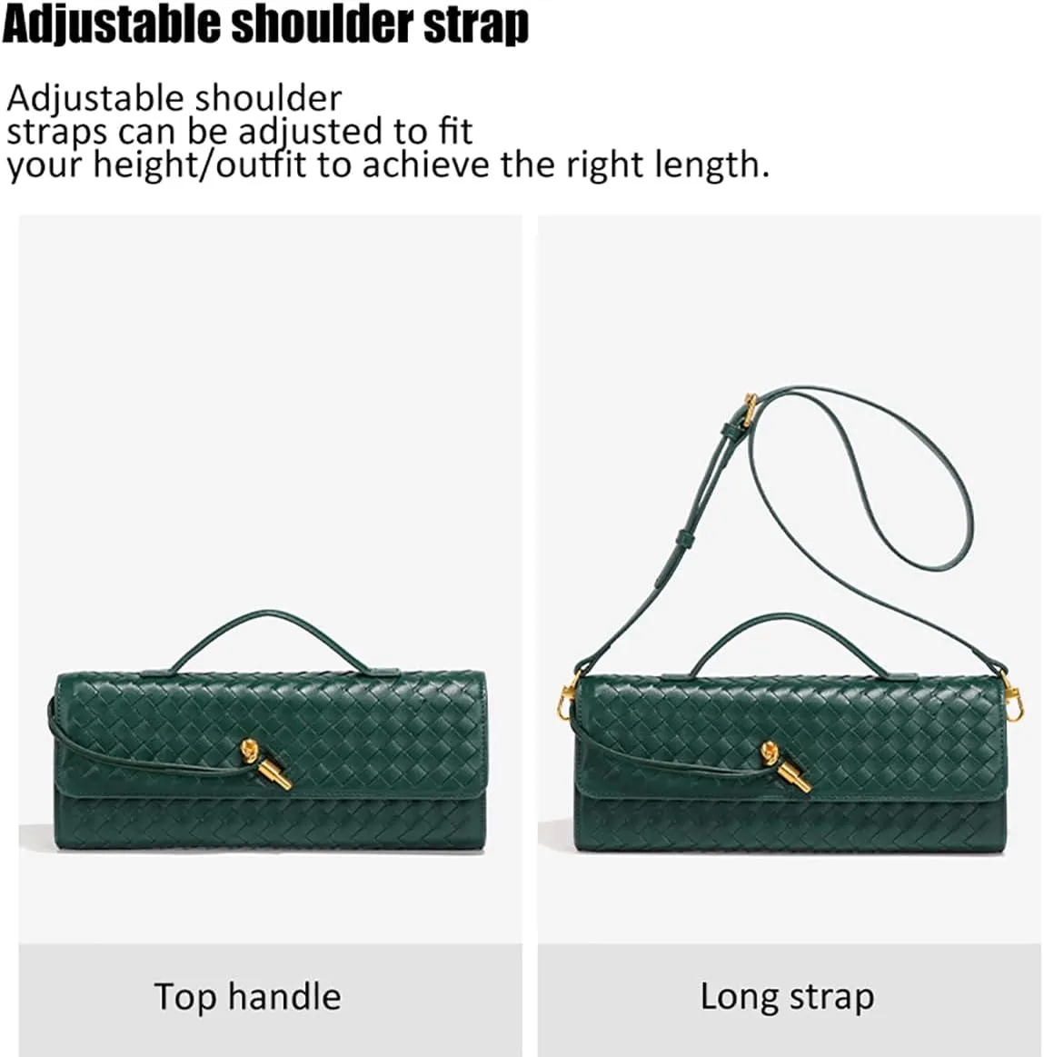Evening Woven Crossbody Bags for Women Casual Fashion Shoulder Handbag Vegan Leather Clutch Purse