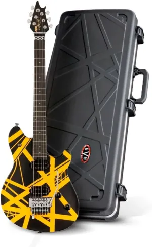 EVH Wolfgang Special Striped Electric Guitar (Black and Yellow) Bundle with EVH Hardshell Case (2 items)
