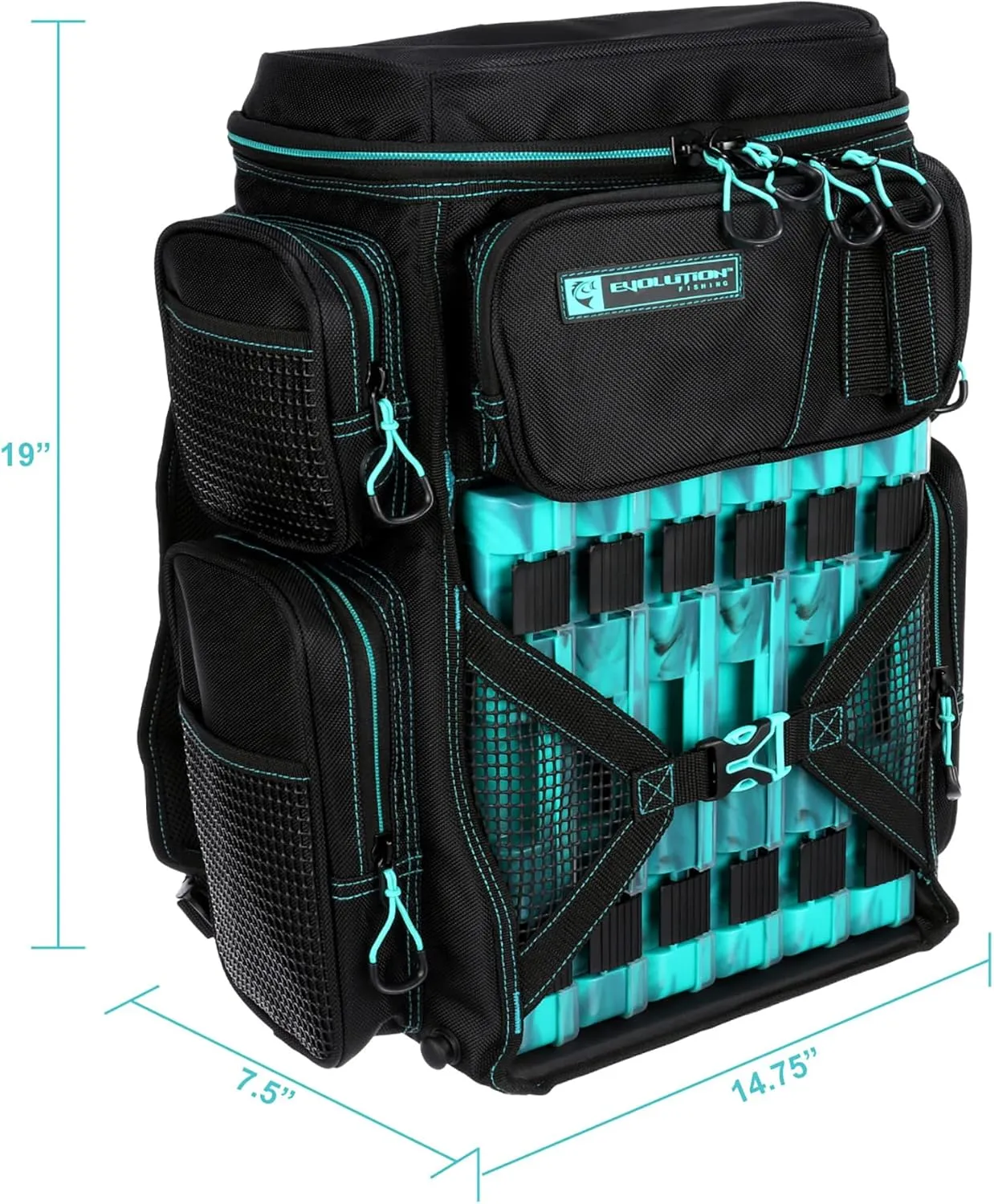 Evolution Fishing Drift Series Tackle Backpack – 3600, Outdoor Rucksack w/ 6 Fishing Tackle Trays, Heavy Duty