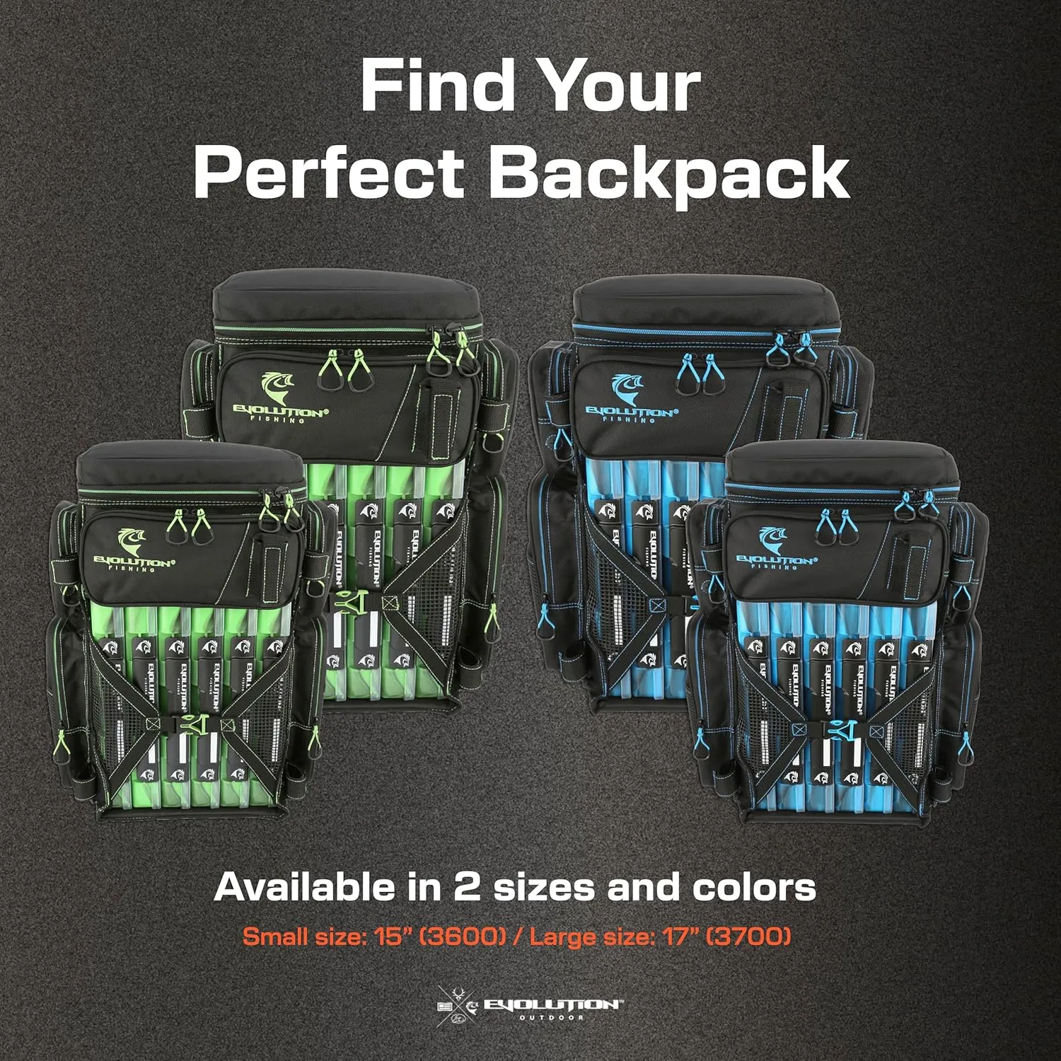Evolution Fishing Drift Series Tackle Backpack – 3600, Outdoor Rucksack w/ 6 Fishing Tackle Trays, Heavy Duty