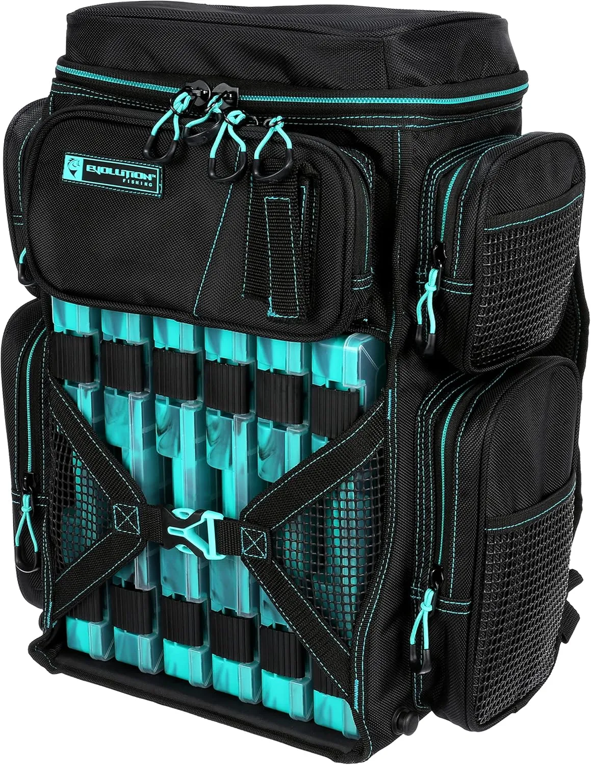 Evolution Fishing Drift Series Tackle Backpack – 3600, Outdoor Rucksack w/ 6 Fishing Tackle Trays, Heavy Duty