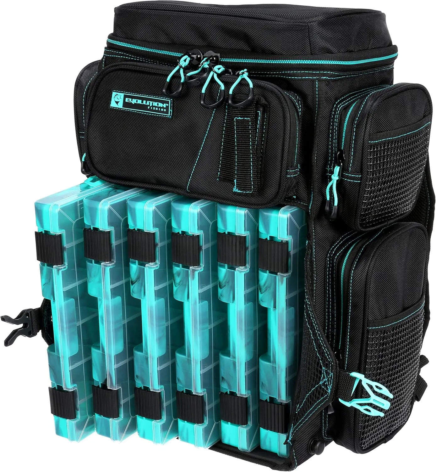 Evolution Fishing Drift Series Tackle Backpack – 3600, Outdoor Rucksack w/ 6 Fishing Tackle Trays, Heavy Duty