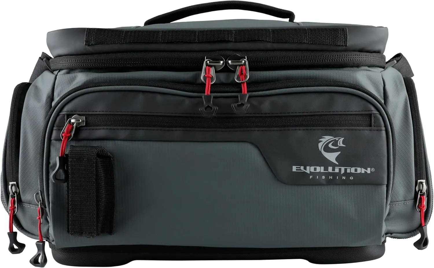Evolution Fishing Largemouth 3.0 3700 Tackle Bag - Patent Pending Modular Pop Out Pockets, Molded Bottom, Includes Quicklatch Tackle Tray, Plier Holster, Heavy Duty Fishing Storage Bag