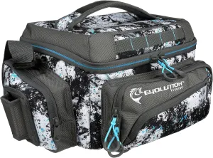 Evolution Fishing Largemouth 3600 Tackle Bag - 15.5 in, Water Camouflage, Outdoor Carry Bag w/ 3 Fishing Trays, Plier Holster, Tackle Box Storage…