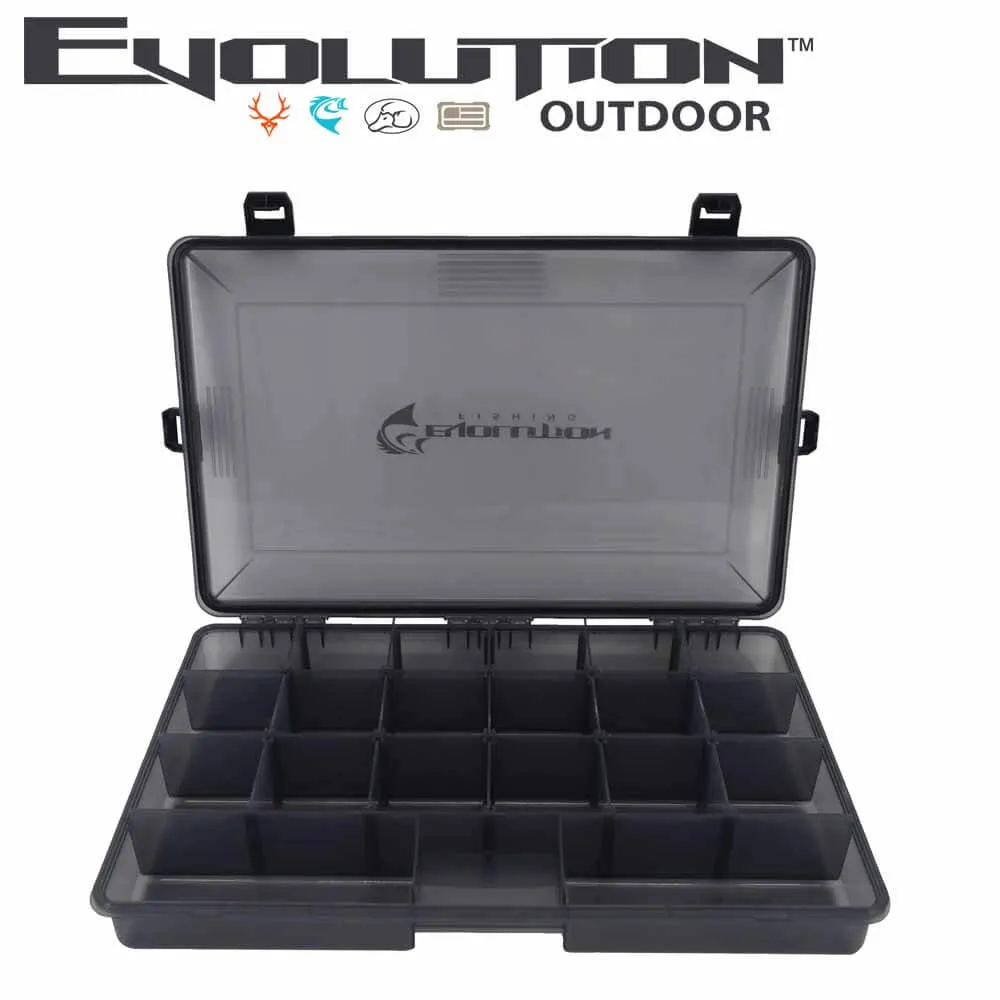 Evolution Outdoor 3700 4-Latch Black Waterproof Tackle Tray