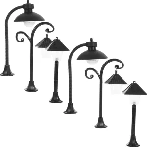 EXCEART 6pcs Miniature Street Lamp Props Decorative Led Lights for Micro Landscape Dollhouse Sand Table Model European Style Pathway Lanterns for Room Decor