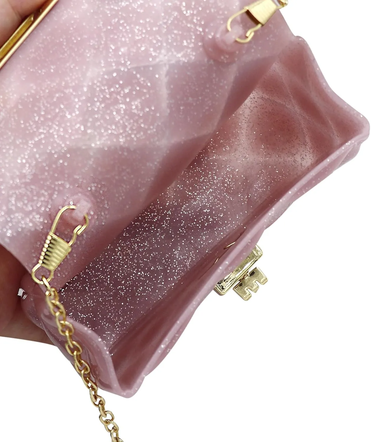 Fashion Candy Color Handbag Satchel Mini Pink Jelly Purse Jelly Shoulder Bag Crossbody Purse with Mermaid Sacles Tail(Small)