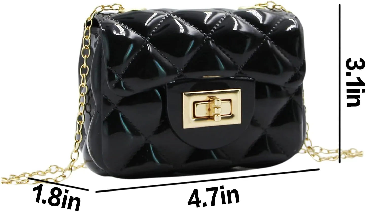 Fashion Candy Color Handbag Satchel Mini Pink Purse Jelly Shoulder Bag Crossbody Purse with Pearls Handle Chain Strap(Small)