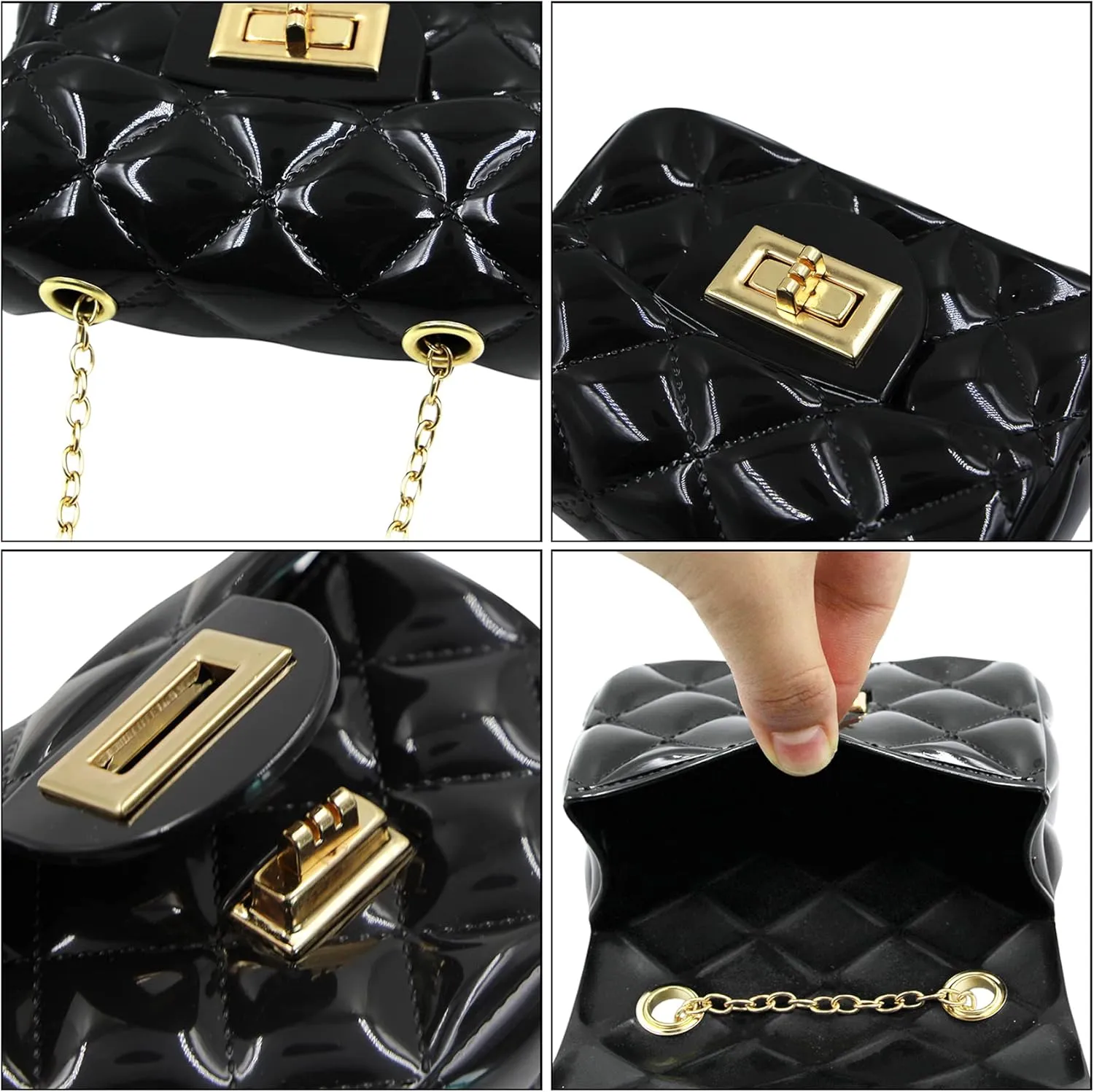 Fashion Candy Color Handbag Satchel Mini Pink Purse Jelly Shoulder Bag Crossbody Purse with Pearls Handle Chain Strap(Small)