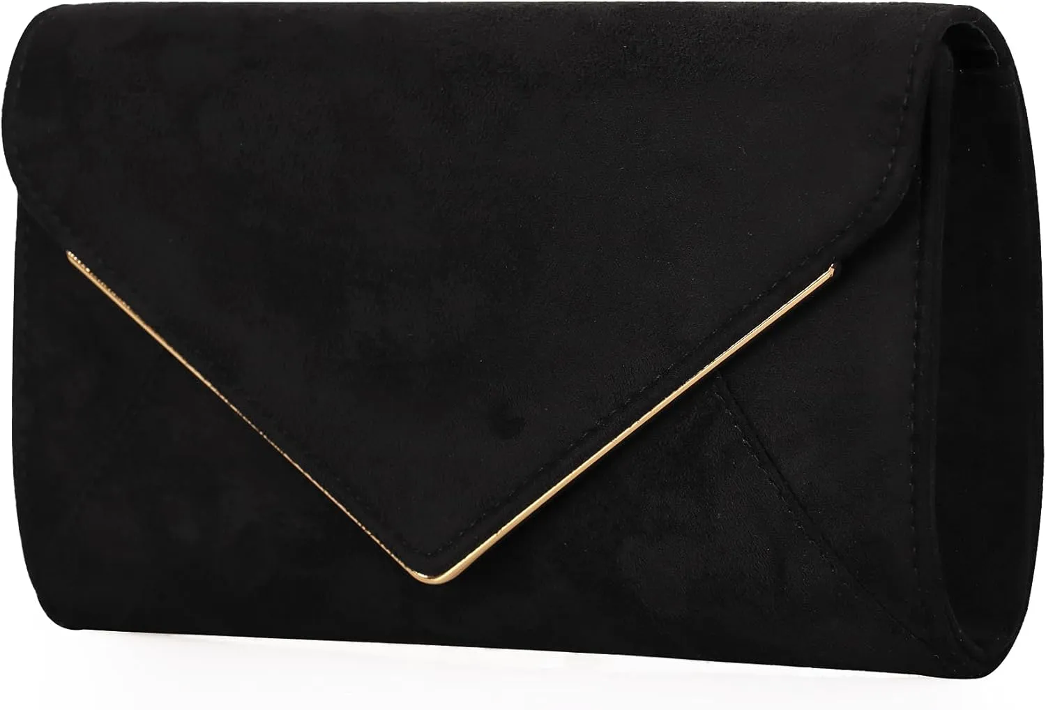 Faux Suede Women Evening Bag Foldover Clutch Purse Cocktail Prom Party Formal Envelope Handbag
