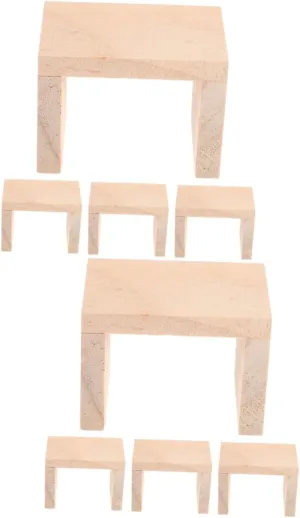 FAVOMOTO 5sets Miniature Stool for Dollhouse Decor Realistic Furniture Props for Mini Crafts and Home Decoration Present for Friends and Family 4pcs*5