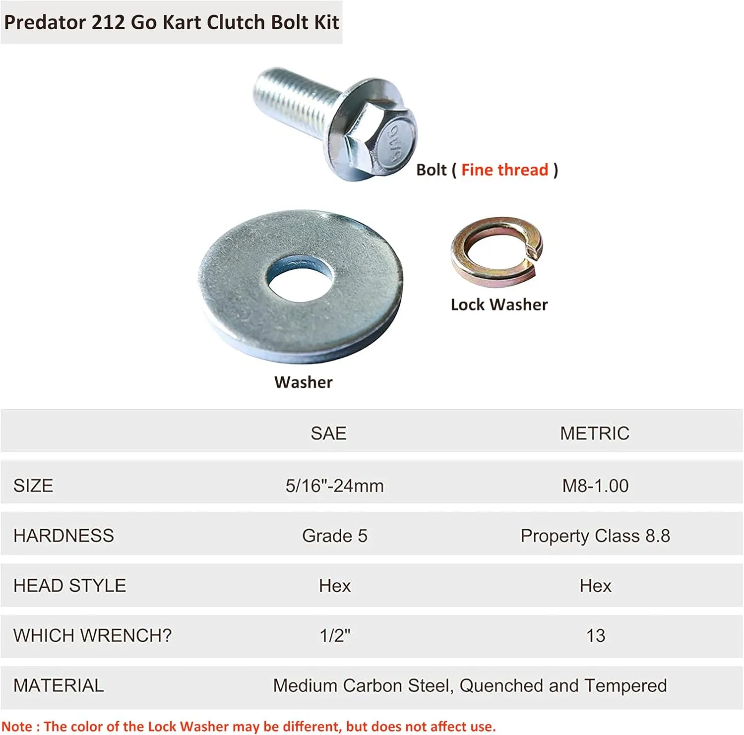FDJ Centrifugal Clutch 3/4 10 Tooth 212cc Predator Engine Go Kart Clutch with Bolt and Washer Kit
