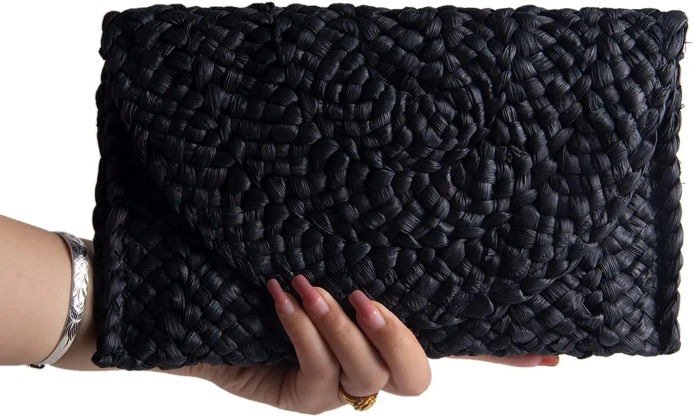 Fecialy Straw Clutch Purses Straw Purses for Women Envelope Woven Clutch Handbags Summer Beach Bags