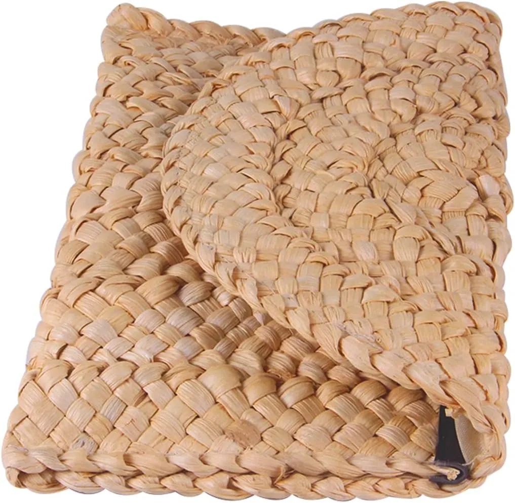 Fecialy Straw Clutch Purses Straw Purses for Women Envelope Woven Clutch Handbags Summer Beach Bags