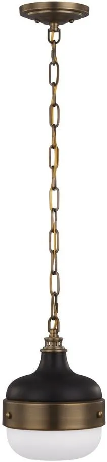 Feiss Lighting-Cadence-Pendant 1 Light in Period Inspired Style-8 Inch Wide by 10.88 Inch High-Dark Antique Brass/Matte