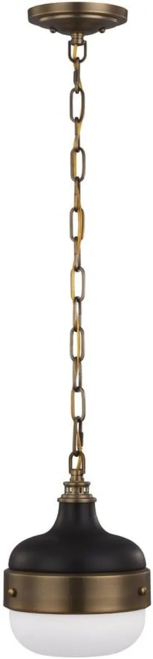Feiss Lighting-Cadence-Pendant 1 Light in Period Inspired Style-8 Inch Wide by 10.88 Inch High-Dark Antique Brass/Matte
