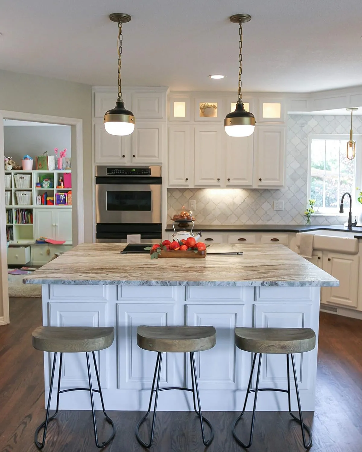Feiss Lighting-Cadence-Pendant 2 Light in Period Inspired Style-13 Inch Wide by 13.13 Inch High-Polished Nickel/Brushed