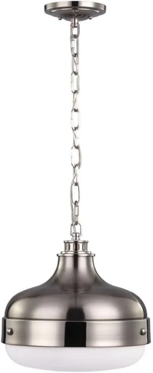 Feiss Lighting-Cadence-Pendant 2 Light in Period Inspired Style-13 Inch Wide by 13.13 Inch High-Polished Nickel/Brushed