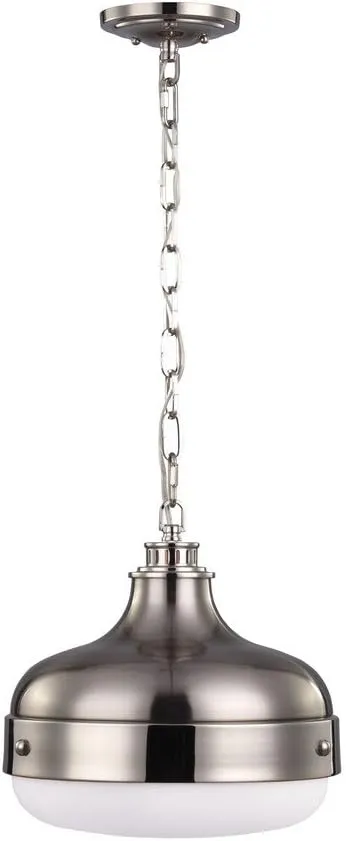 Feiss Lighting-Cadence-Pendant 2 Light in Period Inspired Style-13 Inch Wide by 13.13 Inch High-Polished Nickel/Brushed