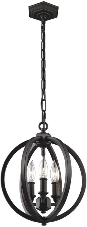 Feiss Lighting-Corinne-Mini-Pendant 3 Light in Transitional Style-11.25 Inch Wide by 14 Inch High-Oil Rubbed Bronze Fini
