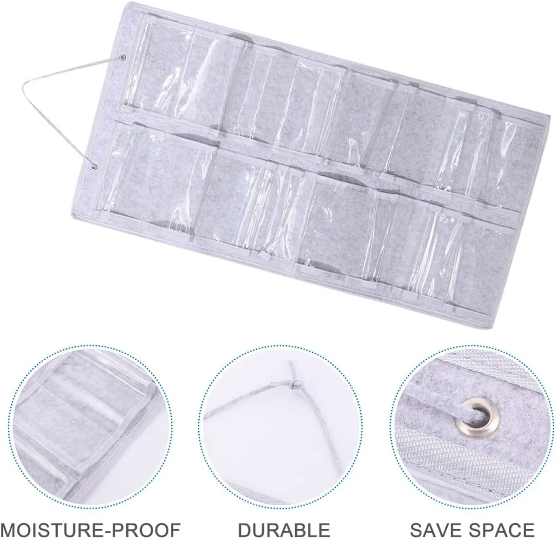 Felt Cloth Hanging Storage Bag Glasses Holder Wall Hanging Bags Glasses Wall Pocket Hanging Pocket Organizer Door Hanging Slot Bags Sunglass Holder Door Wall Multi-Layer