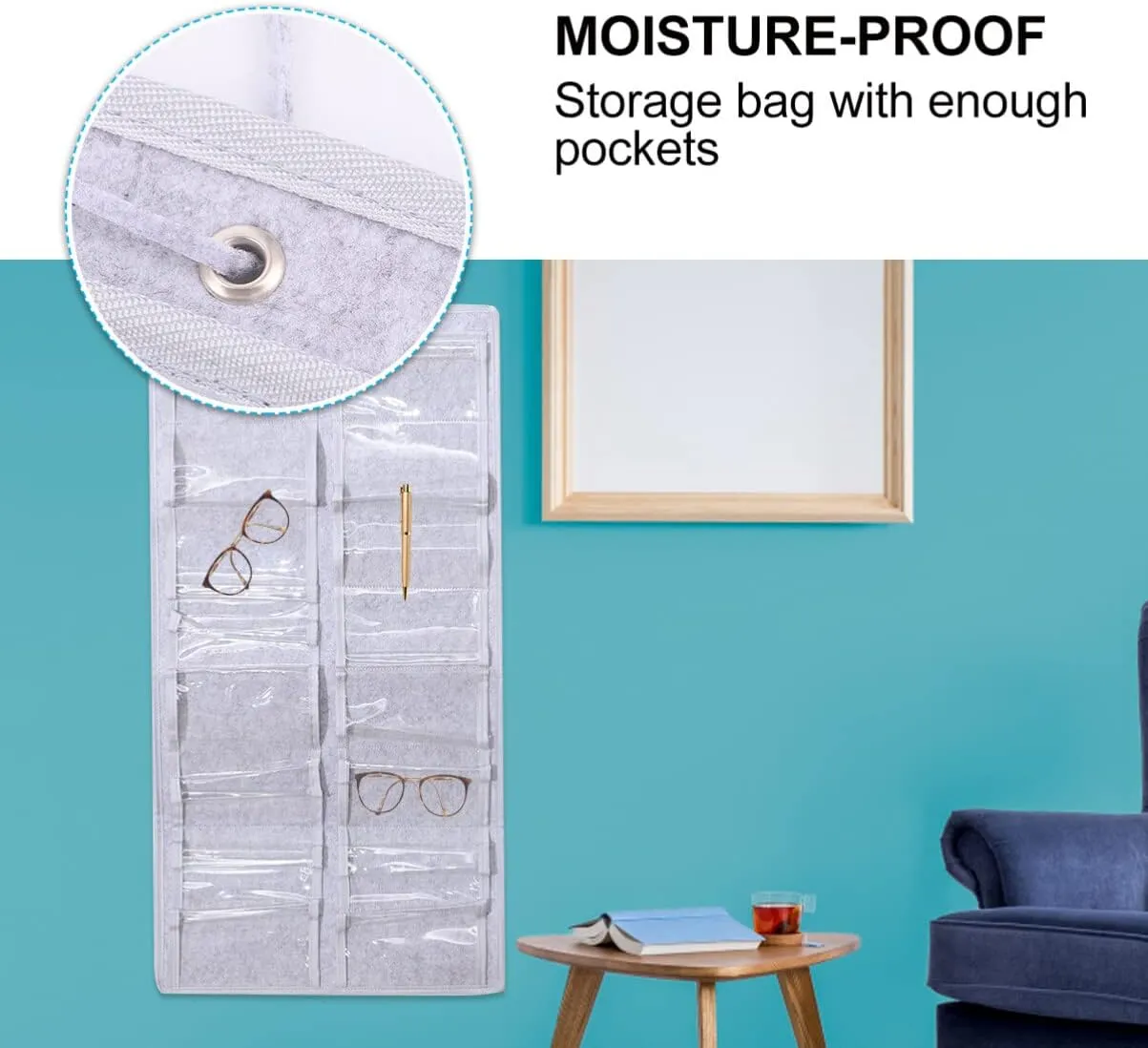 Felt Cloth Hanging Storage Bag Glasses Holder Wall Hanging Bags Glasses Wall Pocket Hanging Pocket Organizer Door Hanging Slot Bags Sunglass Holder Door Wall Multi-Layer