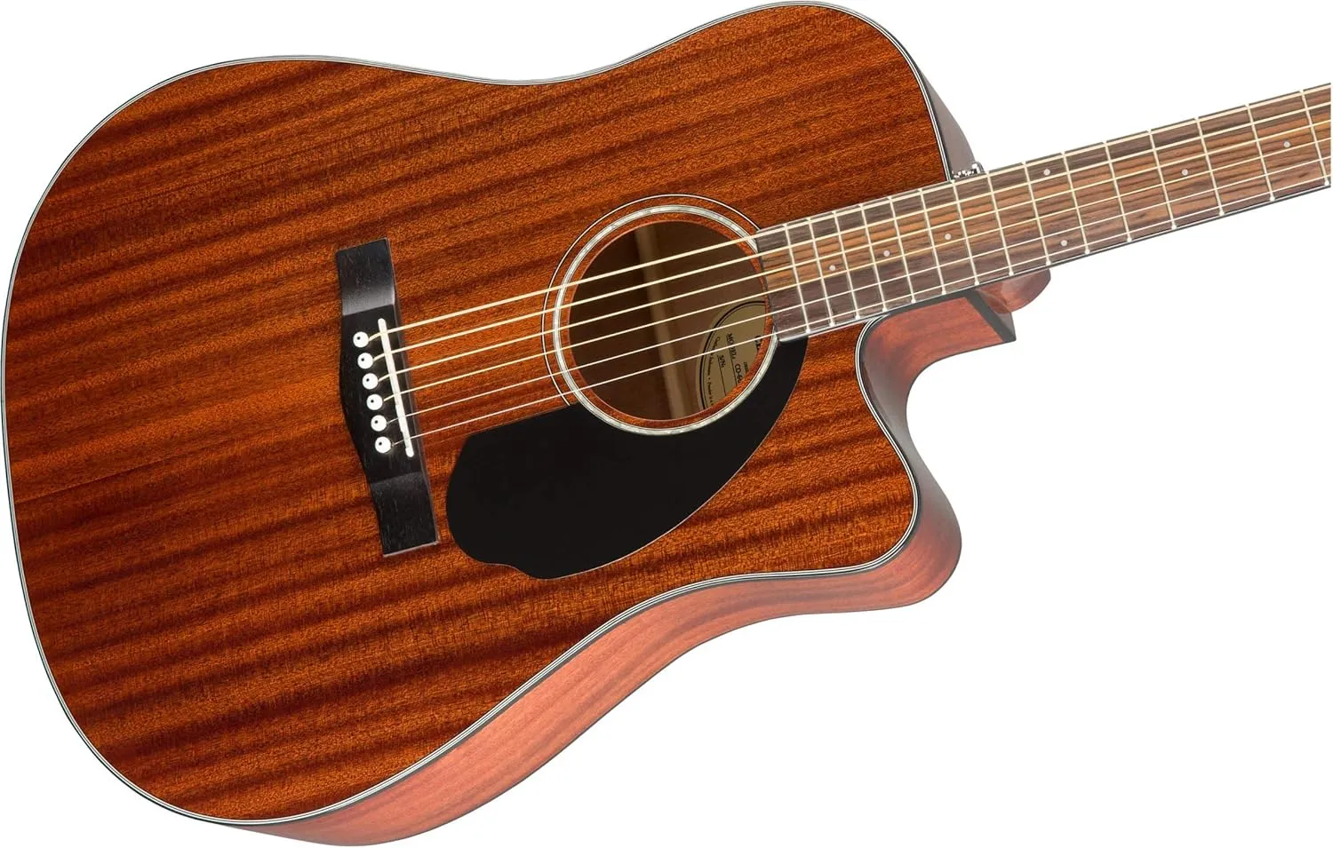 Fender CD-60SCE Solid Top Dreadnought Acoustic-Electric Guitar - All Mahogany Bundle with Hard Case, Instrument Cable, Tuner, Strap, Strings, Picks, Polishing Cloth and Austin Bazaar Instructional DVD
