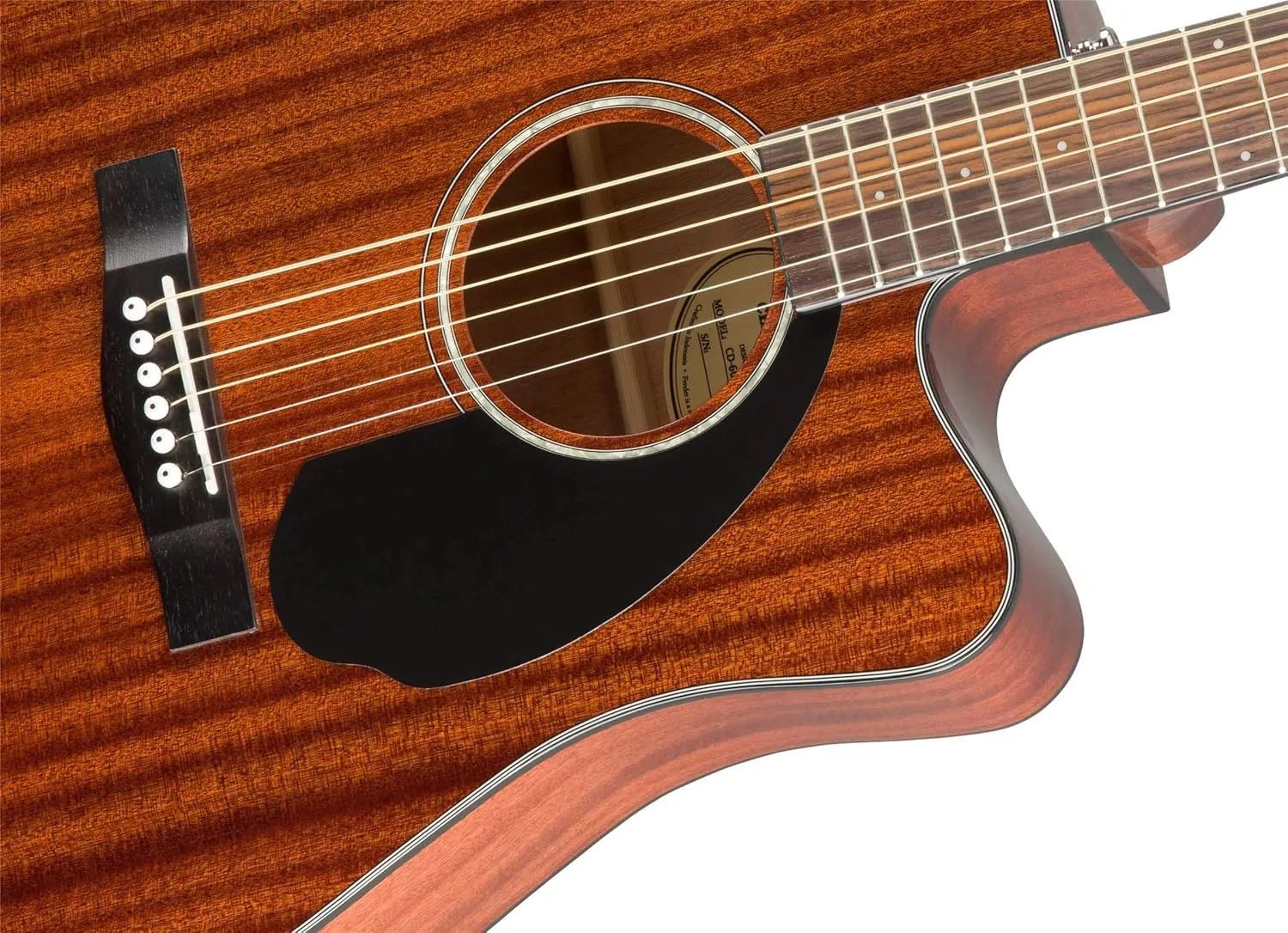Fender CD-60SCE Solid Top Dreadnought Acoustic-Electric Guitar - All Mahogany Bundle with Hard Case, Instrument Cable, Tuner, Strap, Strings, Picks, Polishing Cloth and Austin Bazaar Instructional DVD