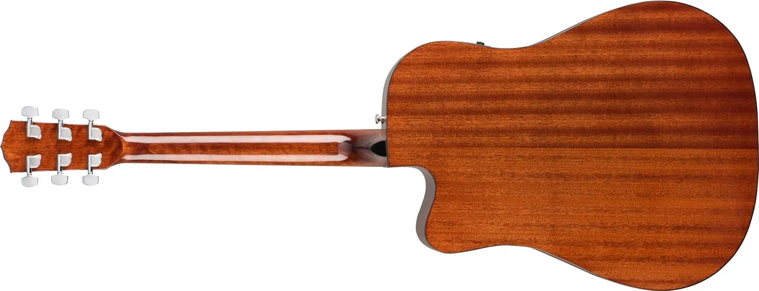 Fender CD-60SCE Solid Top Dreadnought Acoustic-Electric Guitar - All Mahogany Bundle with Hard Case, Instrument Cable, Tuner, Strap, Strings, Picks, Polishing Cloth and Austin Bazaar Instructional DVD