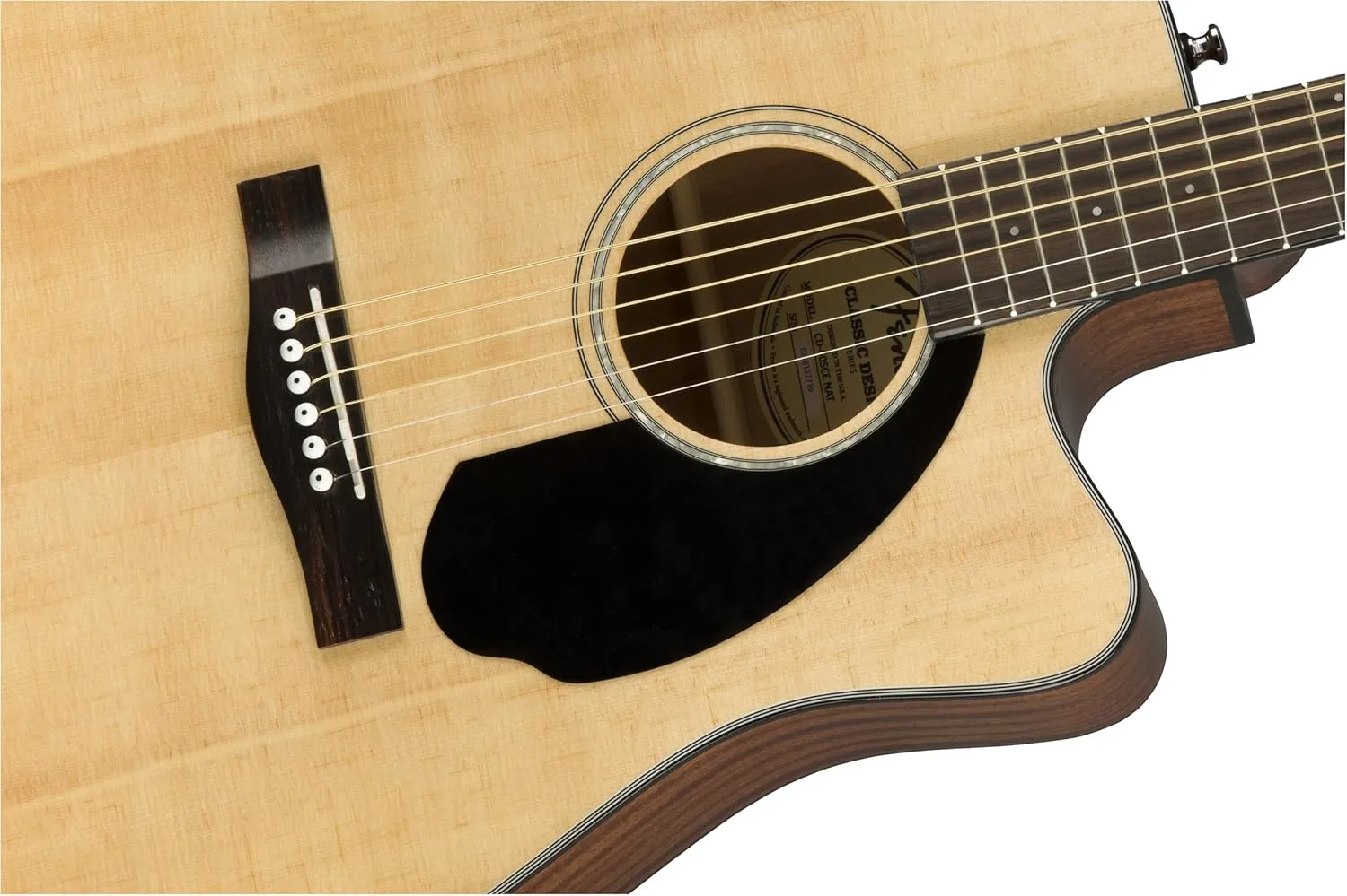 Fender CD-60SCE Solid Top Dreadnought Acoustic-Electric Guitar - Natural Bundle with Hard Case, Instrument Cable, Tuner, Strap, Strings, Picks, Austin Bazaar Instructional DVD, and Polishing Cloth