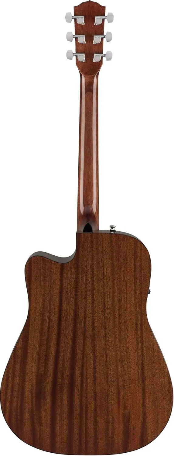 Fender CD-60SCE Solid Top Dreadnought Acoustic-Electric Guitar - Natural Bundle with Hard Case, Instrument Cable, Tuner, Strap, Strings, Picks, Austin Bazaar Instructional DVD, and Polishing Cloth