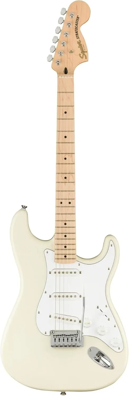 Fender Squier Affinity Series Stratocaster Electric Guitar - Olympic White with Maple Fingerboard