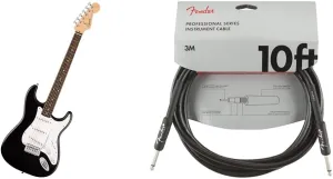 Fender Squier Debut Series Stratocaster Electric Guitar Bundle with Guitar Cable 10 ft
