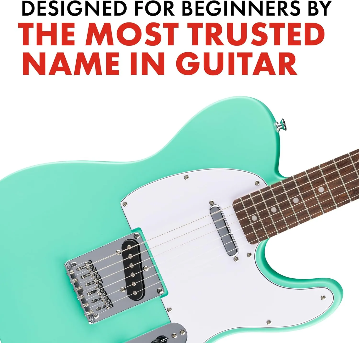 Fender Squier Debut Series Telecaster Electric Guitar, Beginner Guitar, 2-Year Warranty, Includes Free Lessons, Sea Foam Green with Satin Urethane Finish