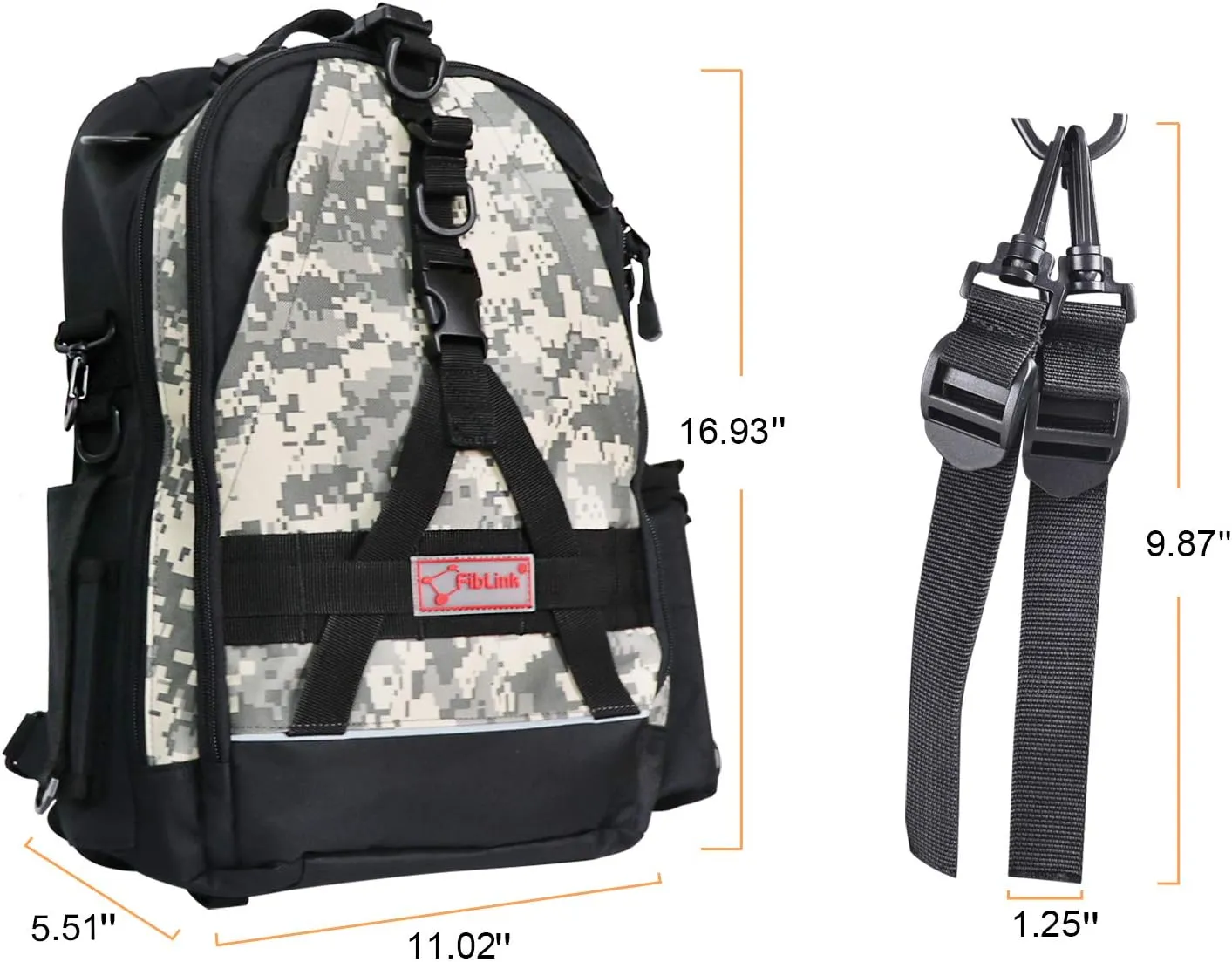 Fiblink Fishing Tackle Bag Backpack Large Tackle Bag