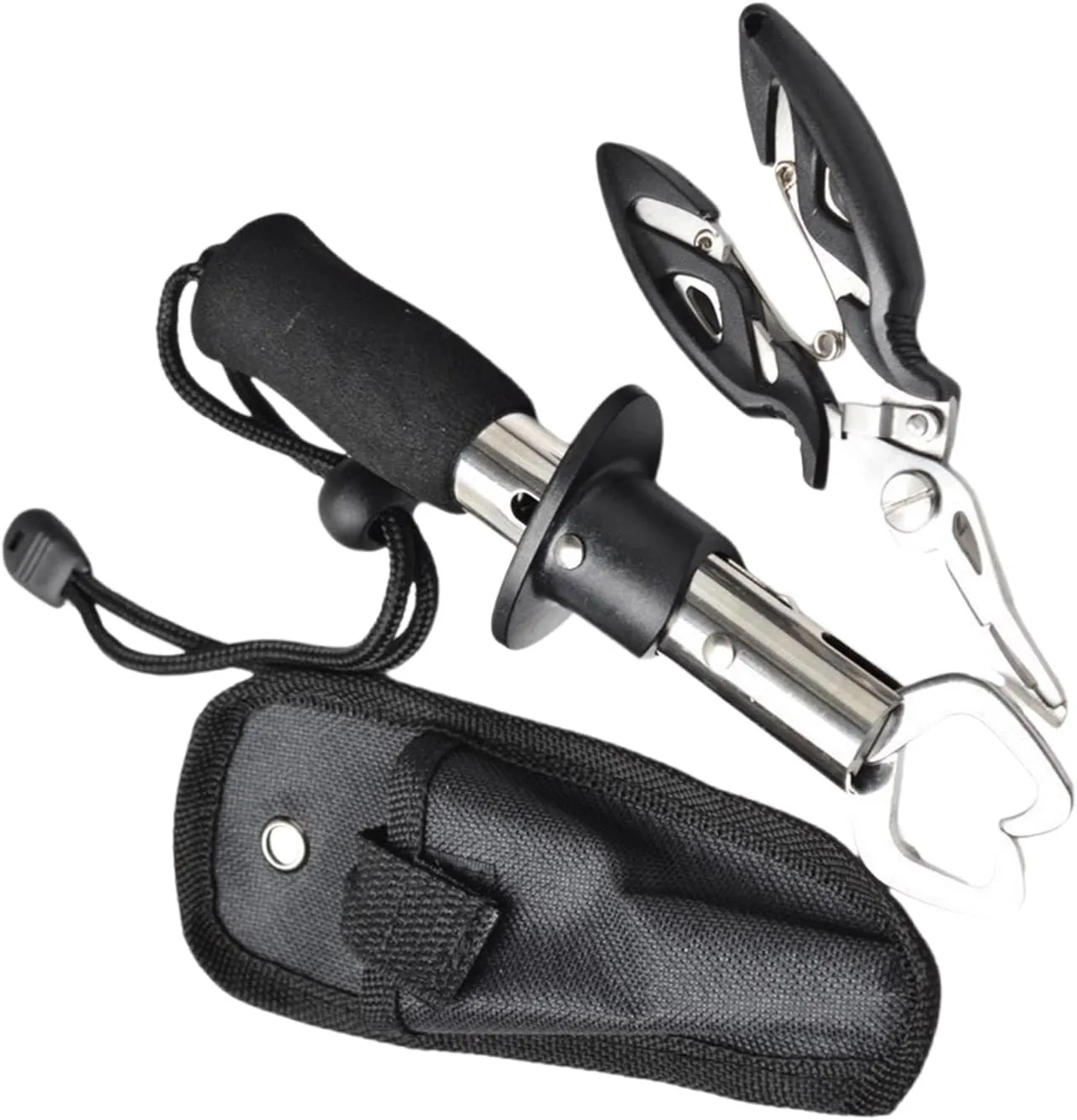Fish Grippers Fishing Pliers Stainless Steel Fish Lip Grippers With Storage Bag Mutifunctional Line Cutter Hook Remover