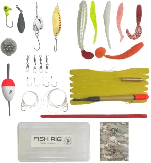 Fish Rig Travel Fishing Tackle Box   Tackle. 30 Essential Angling Tackle Items   How to Fish Guide. By Rigged and Ready