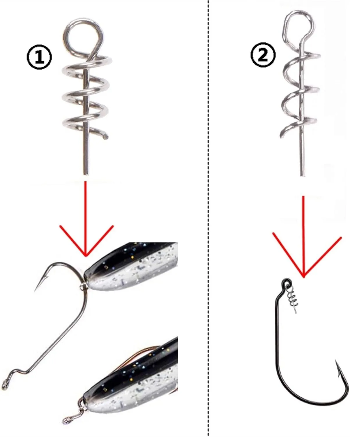 Fishhook 20/40/100 Pcs/Lot Stainless Steel Spring Lock Pin Fishing Pin Screw Crank Hook Spring Twist Lock Fishing Connector Swivel Snap Soft Lure Tackle fishhooks