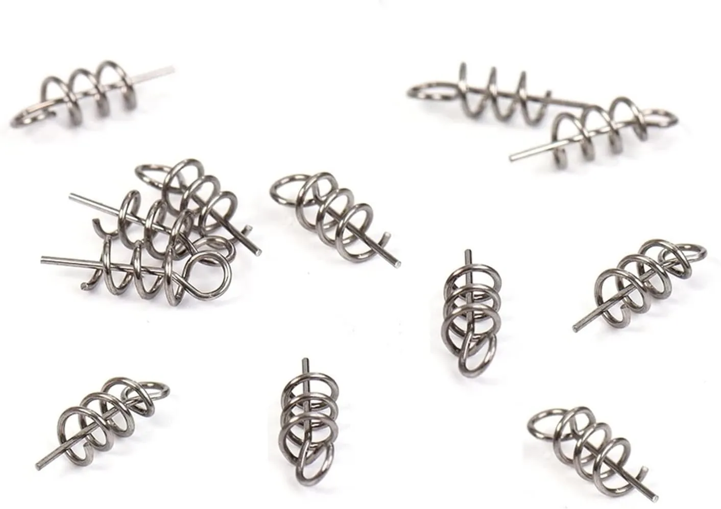 Fishhook 20/40/100 Pcs/Lot Stainless Steel Spring Lock Pin Fishing Pin Screw Crank Hook Spring Twist Lock Fishing Connector Swivel Snap Soft Lure Tackle fishhooks