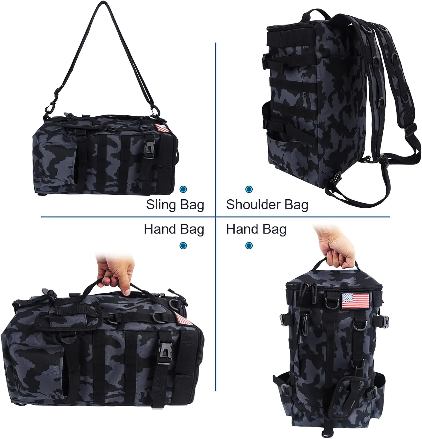 Fishing Backpack Tackle Bag, Fishing Backpack with Rod Holders Large Storage Fishing Tackle Box Backpack, Fishing Rod Bag for Carrying Fishing Gear and Equipment, RBC01